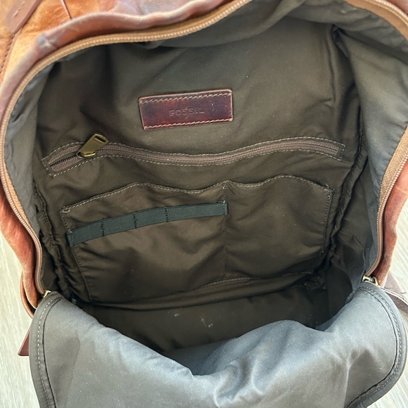 Vintage Distressed Leather Backpack, Fossil - Picture 7 of 13